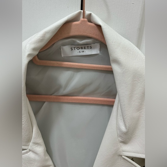 STORETS Emma Pleather Rider Jacket WHITE S/M - Picture 4 of 7